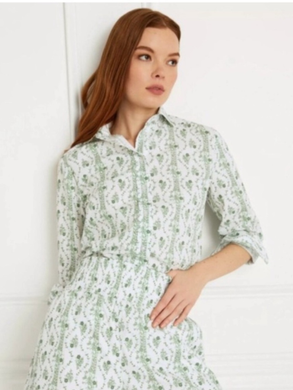 NWT Hill House James Shirt Green Vine